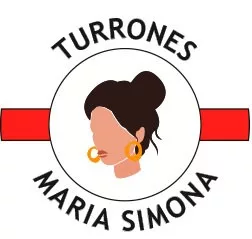 Logo de Turron Maria Simona avec illustration d'une femme élégante