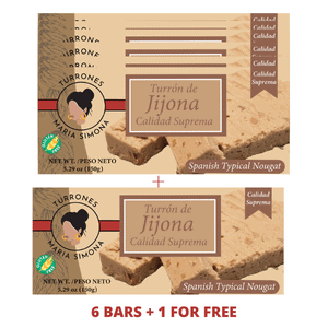 6 bars + 1 for free jijona nougat/ gluten-free /sweet/ pack turron jijona/