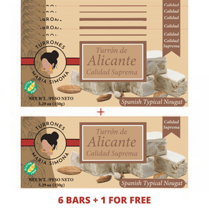 Pack 6+1 Turrón duro de Alicante/ Alicante hard Nougat / Turon de Alicante dur/