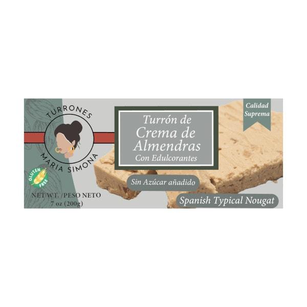 Turrón con almendras blando sin azúcar / Sugar free creamy almond nougat / Turon aux amandes tendre sans sucre / Cremiger Mandelnougat ohne Zucker