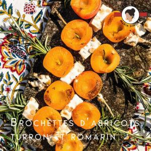 Brochettes d’abricots Turron et romarin