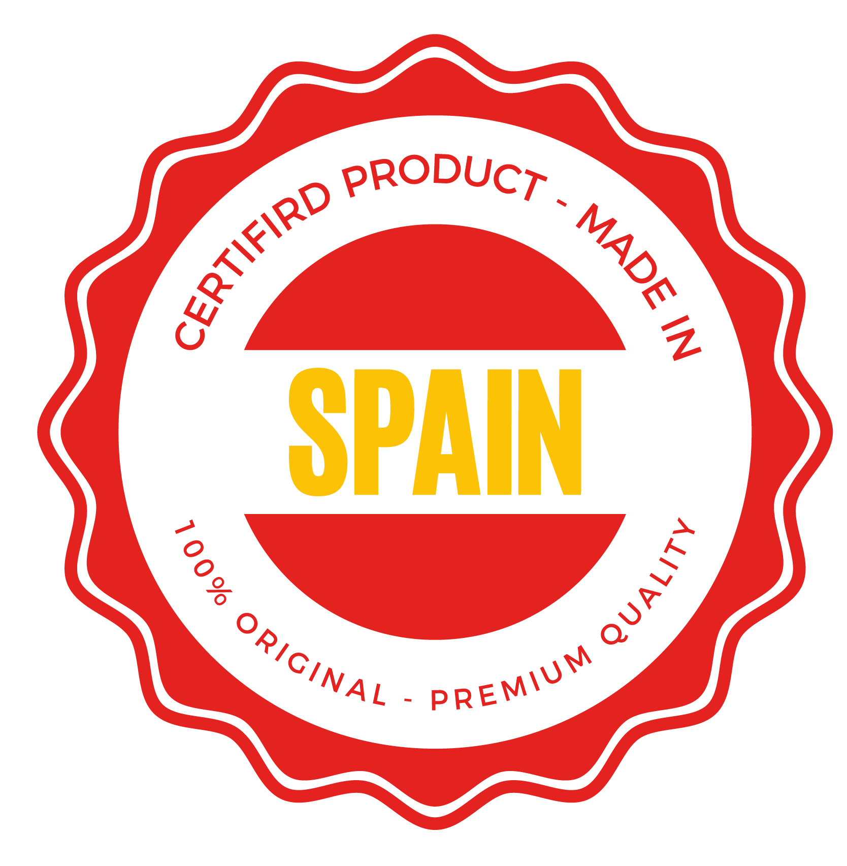 Sceau de produit certifié fabriqué en Espagne