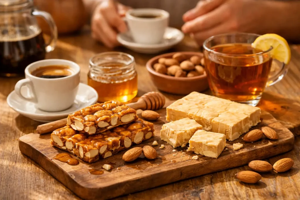 Quel café ou thé boire avec un tourron espagnol