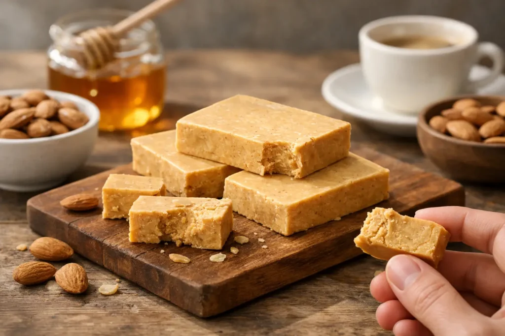 Test du turrón artisanal IGP de Jijona en bouche